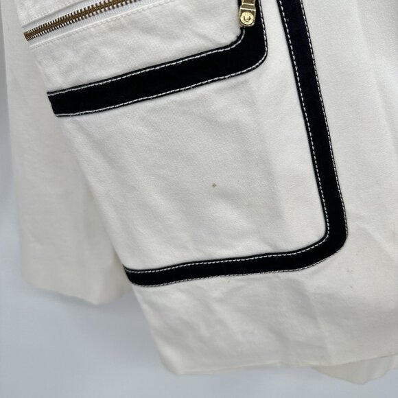 jacket blazer open front pockets 3/4 sleeve black ivory plus 1X - Picture 7 of 10